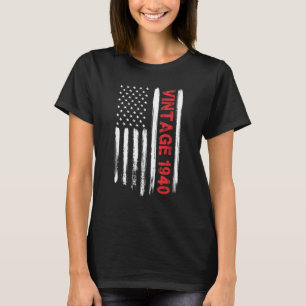Camiseta Vintage de 82 anos 1940 EUA Bandeira Americana 82n