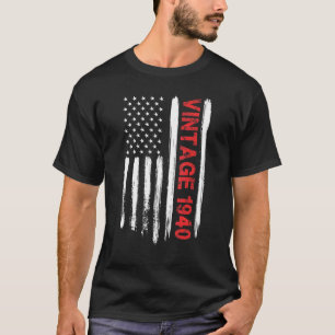 Camiseta Vintage de 82 anos 1940 EUA Bandeira Americana 82n