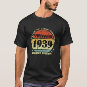 Camiseta Vintage de 83 anos 1939 Limited Edition Happy 83R