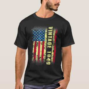 Camiseta Vintage de 83 anos 1940 Bandeira Americana 83º Nas