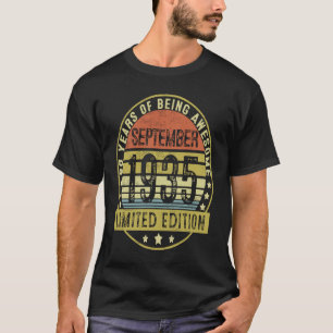 Camiseta Vintage de 88 anos setembro de 1935 88º aniversári