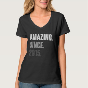 Camiseta Vintage de 8 anos 2015 Aniversário 8.ª Decoração