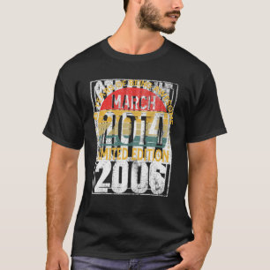 Camiseta Vintage De 8 Anos Março De 2014 Edição Limitada
