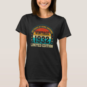 Camiseta Vintage de 90 anos 1932 90 anos