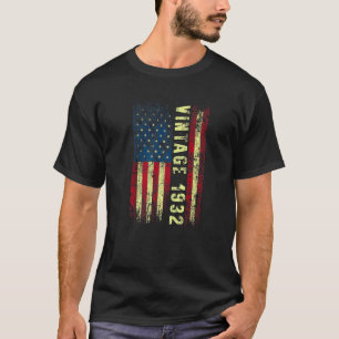 Camiseta Vintage de 90 anos, 1932, 90 de bandeira americana