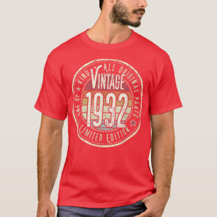 Camiseta Vintage de 90 anos 1932 Limited Edition 90 Bir