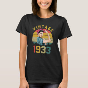 Camiseta Vintage De 90 Anos 1933 90 Aniversário Para Mulher