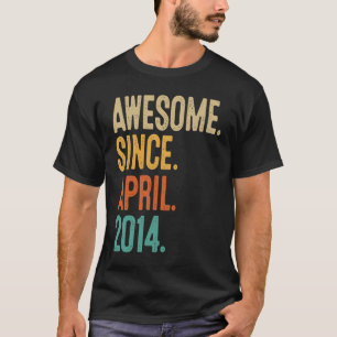 Camiseta Vintage de 9 anos abril de 2014 9º aniversário 1