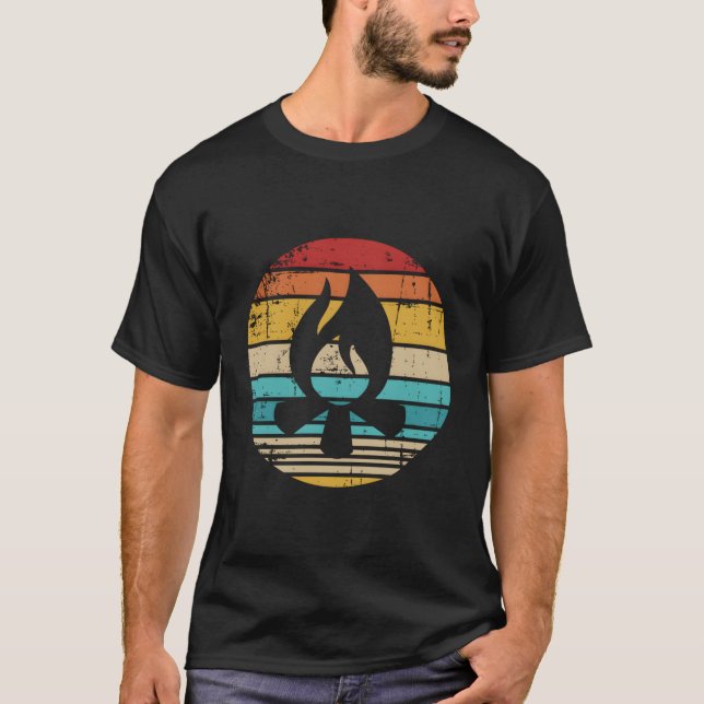 Camiseta Vintage de acampamento Campfire (Frente)