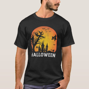 Camiseta Vintage de bruxa de bruxa de bruxa cheia de lua