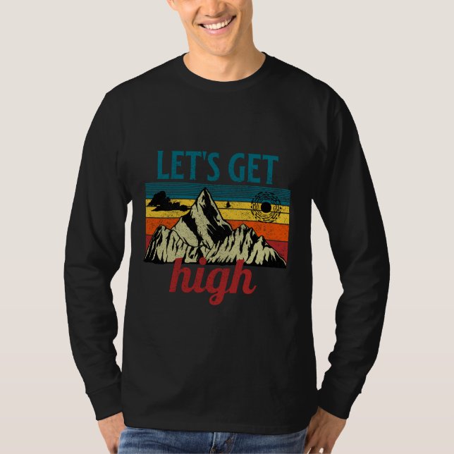 camiseta vintage de caminhada let's get high (Frente)