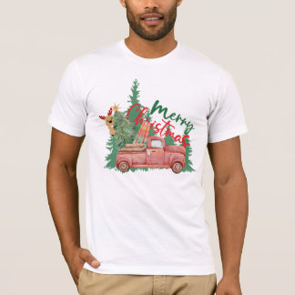 Camiseta Vintage de Caminhão de Natal Familiar Personalizad