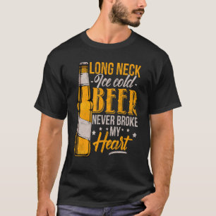 Camiseta Vintage De Cerveja Fria De Pescoço Longo Nunca Que