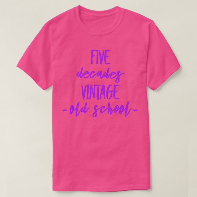 Camiseta Vintage de cinco décadas (Frente do Design)