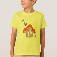 Camiseta Vintage de Cogumelo Mágico Borboleta