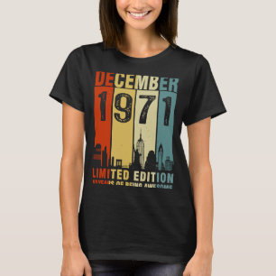 Camiseta Vintage de dezembro de 1971, 52 anos, 52 anos, ani