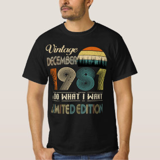Camiseta Vintage de dezembro de 1981 Estilo de Camisa-T Ani