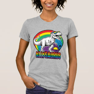 Camiseta Vintage de Dinossauro Arco-íris Allysauru