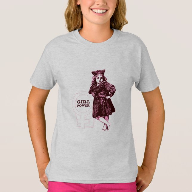 Camiseta Vintage de energia feminina (Frente)