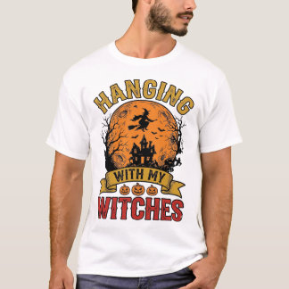 Camiseta Vintage de Halloween com Minhas Bruxas De
