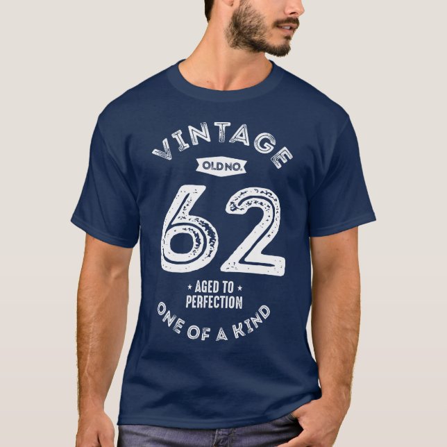 Camiseta Vintage De Idade Não 62 À Perfecção (Frente)