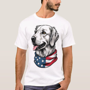 Camiseta Vintage de Linha de Golden Retriever Patr
