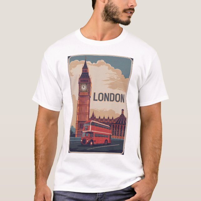 Camiseta Vintage de Londres (Frente)