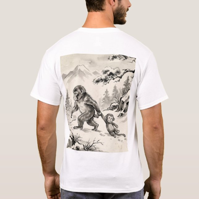 Camiseta Vintage de Macaco Japonês Macaco (Verso)