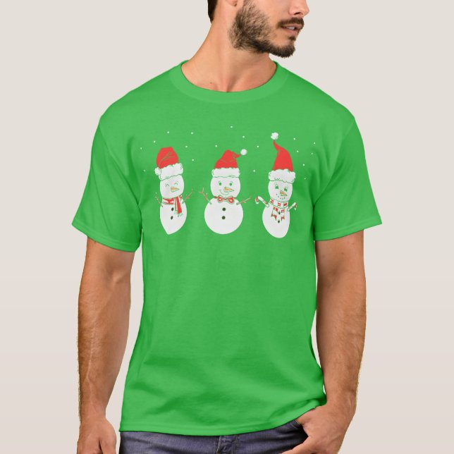 Camiseta Vintage de Natal Snowmans Christmasree Hood (Frente)