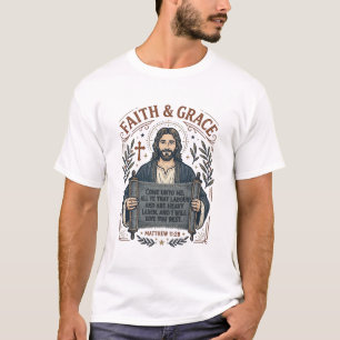 Camiseta Vintage de Ponto Cruz Jesus Gráfico Crist