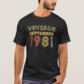 Camiseta Vintage De Setembro De 1981 Retro 40 Anos De Idade