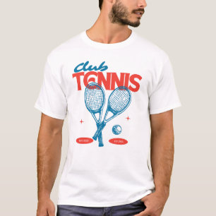 Camiseta Vintage de Tênis de Clube   Design de Raq