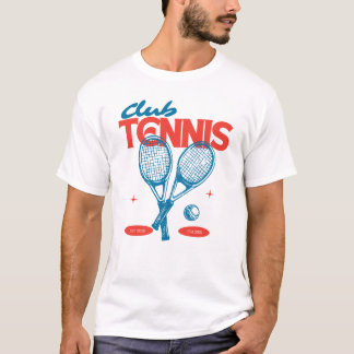 Camiseta Vintage de Tênis de Clube | Design de Raq