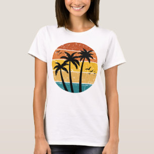 Camiseta Vintage de Verão - Camisa-T de mulher sunset