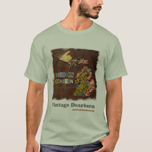 Camiseta Vintage Dearborn: Mapa da matrícula