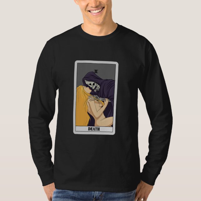 Camiseta Vintage Death Grim Reaper Kiss Tarot Card (Frente)