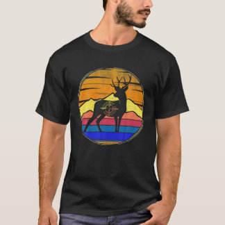 Camiseta Vintage Deer Hunter Retro Sunset Arco Hunter/Hunti