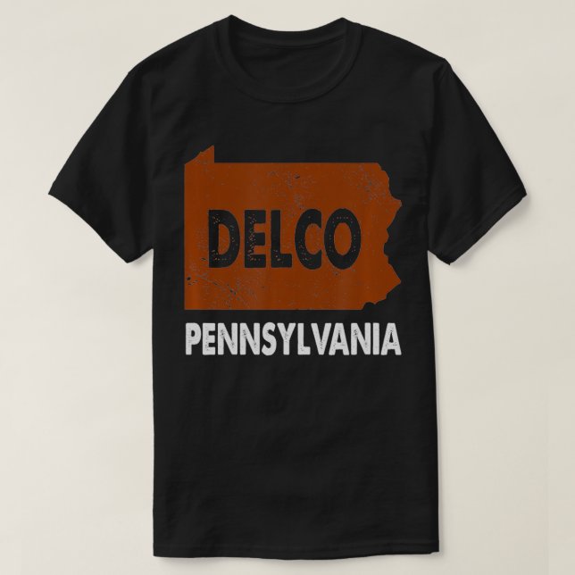 Camiseta Vintage Delco County Pensilvânia Philadelphia Lov (Frente do Design)