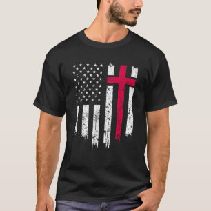 Camiseta Vintage desapontou bandeira americana cruza fé cri