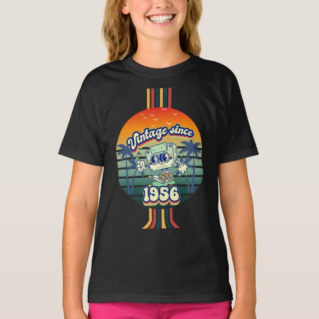 Camiseta Vintage desde 1956 Classic 69th Aniversário Retro (Frente)