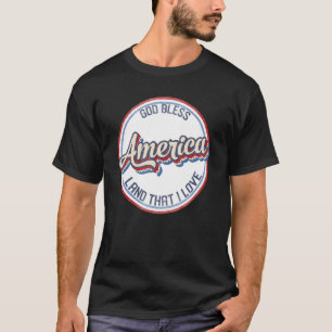 Camiseta Vintage Deus abençoe America Land Que Eu Amo 4º De