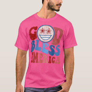 Camiseta Vintage Deus abençoe America Leopard 4 De Julho Pa