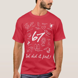 Camiseta Vintage Deus Fez Primeiro 67 Seis Sete Meme Cristã