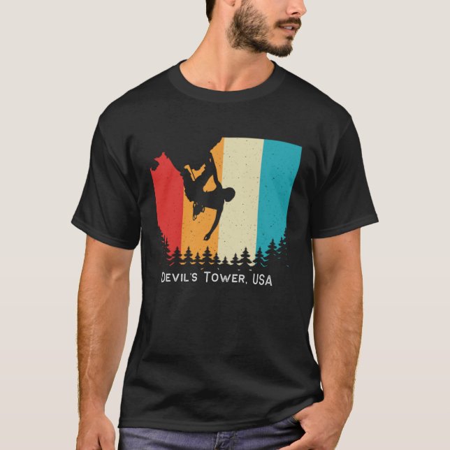 Camiseta Vintage Devil Tower USA Rock Escalada (Frente)