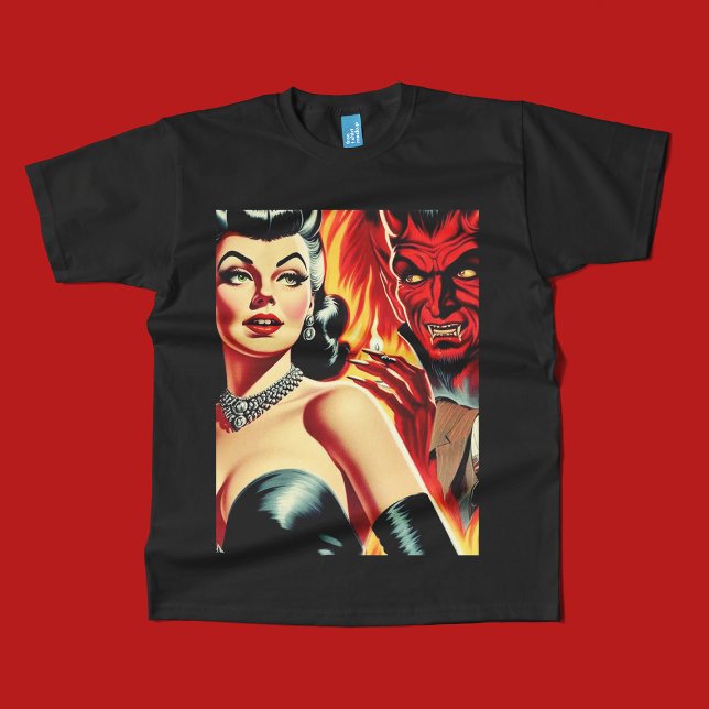 Camiseta Vintage Devilish Pin-up (Criador carregado)