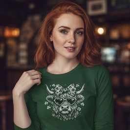 Camiseta Vintage Dia de São Patrício Vaca das Terras Altas