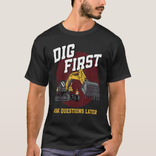 Camiseta Vintage Dig do Operador de Construção da Escavador