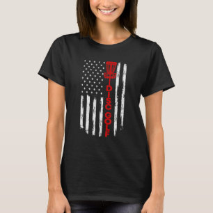 Camiseta Vintage Disk Golf Basket American Flag For Disk Go