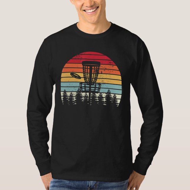 Camiseta Vintage Disk Golf Retro Distress Sunset (Frente)