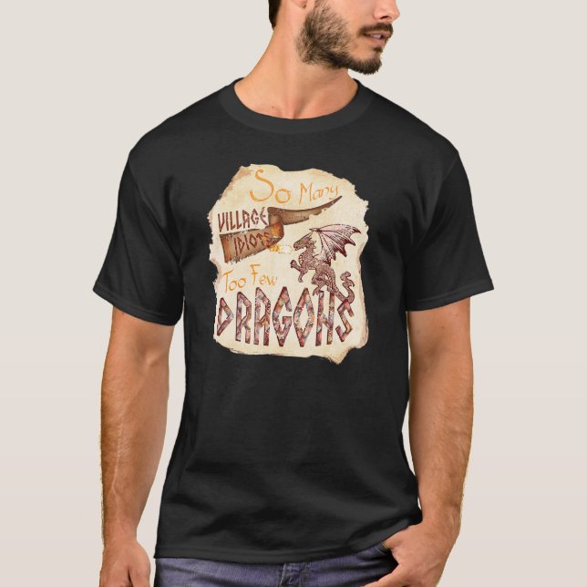 Camiseta Vintage  Distressed  Mighty Dragon Village Idiots  (Frente)